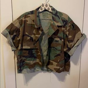 Vintage army cropped shirt